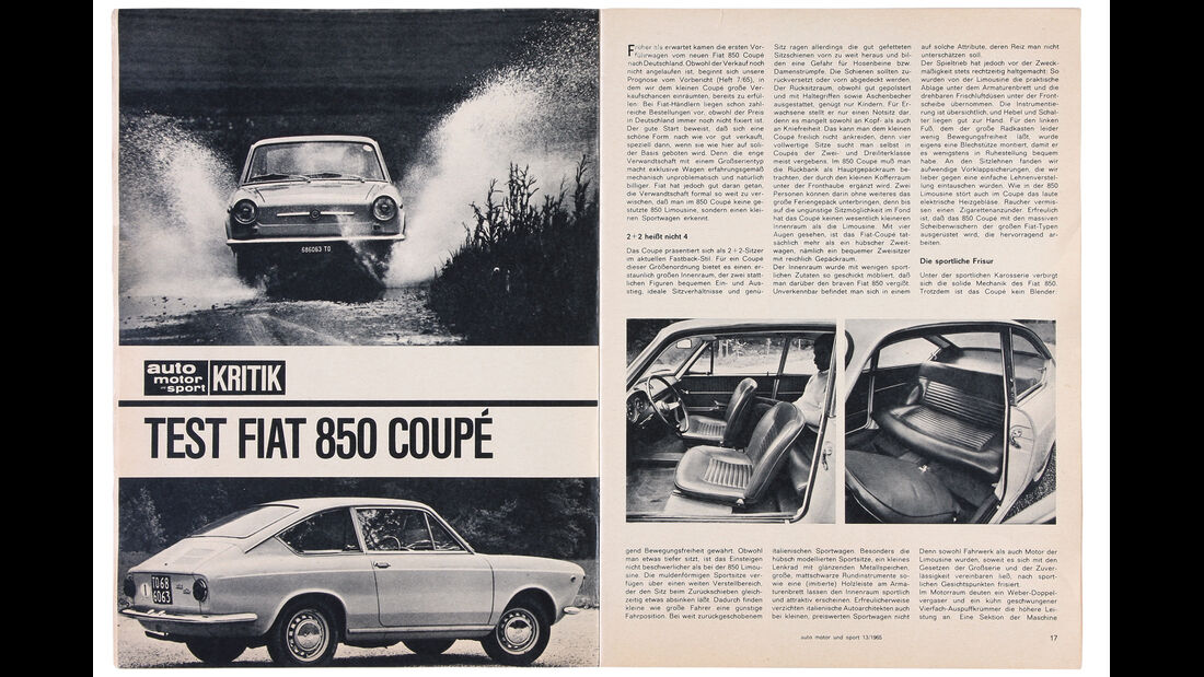 Fiat 850 Coupé, Alter Artikel