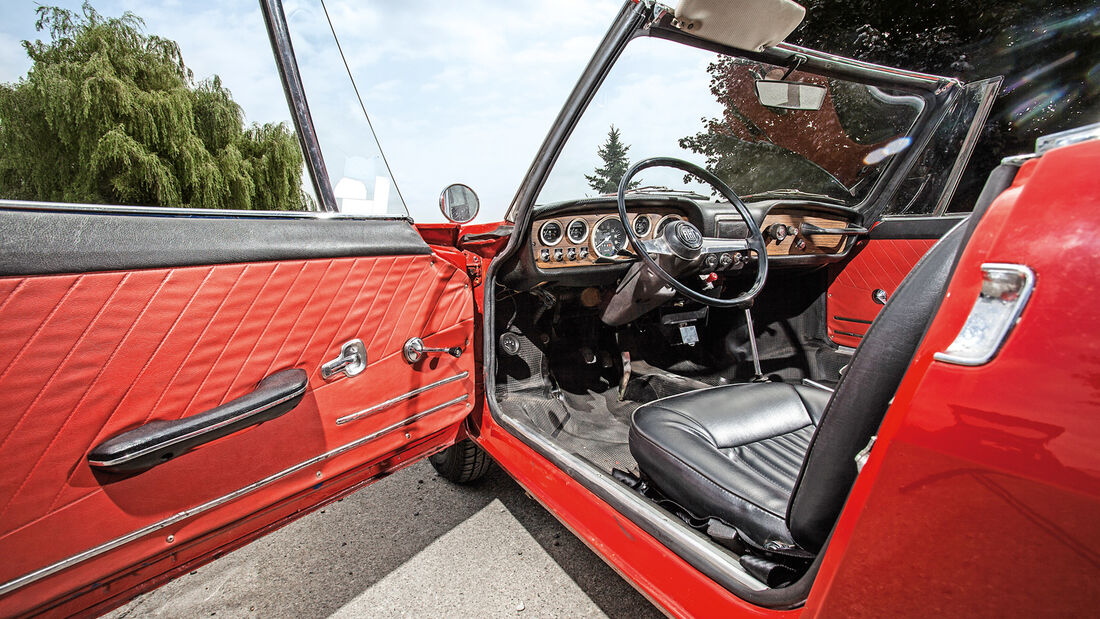 Fiat 850 Spider, Cockpit, Seitentür