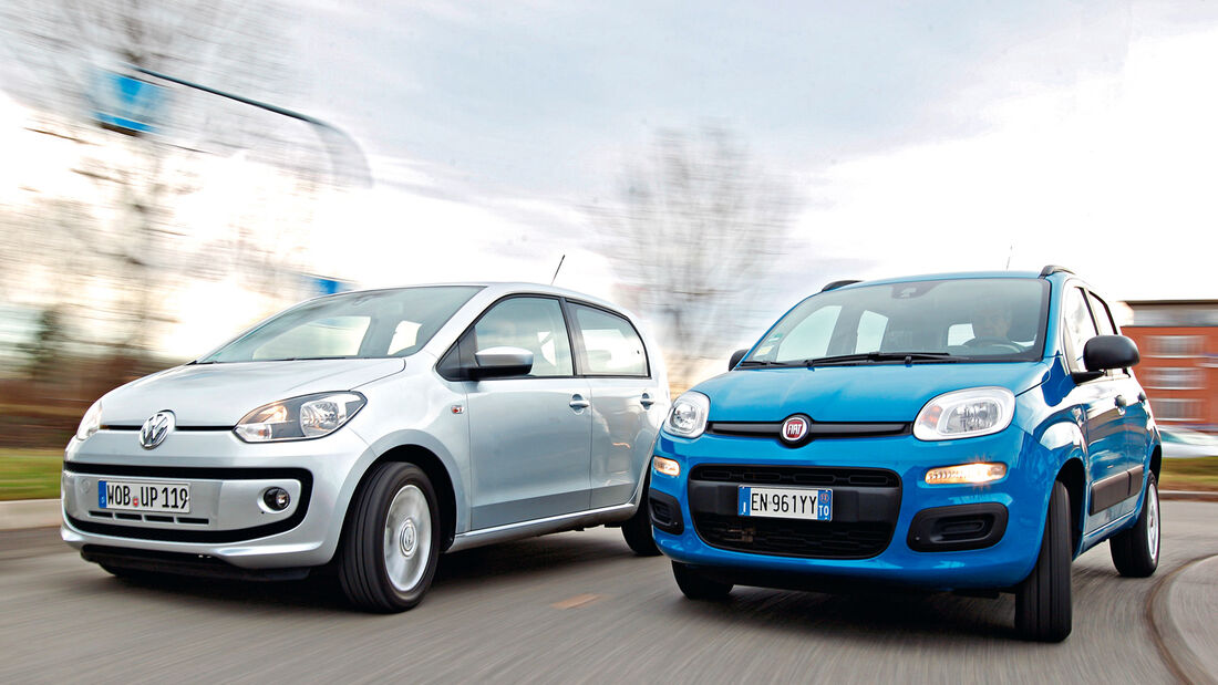 Fiat Panda 0,9 8V Natural Power, VW Eco Up, Frontansicht