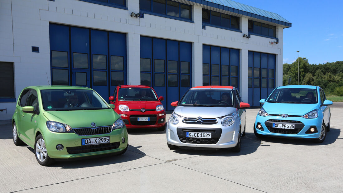Fiat Panda 1.2 8V, Citroën C1 VTI 68, Skoda Citigo 1.0 Elegance, Hyundai i10 Blue 1.0 Trend