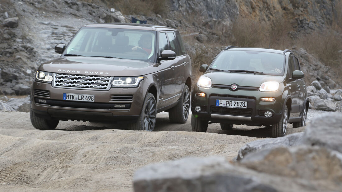 Fiat Panda 4x4, Range Rover, Frontansicht