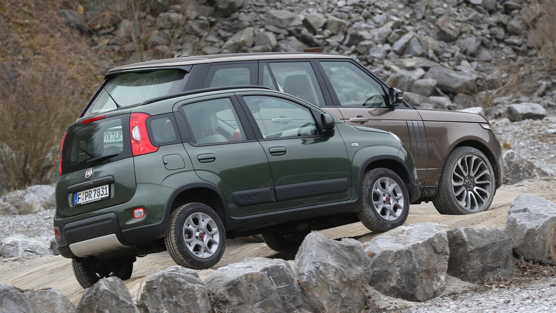 Fiat Panda 4x4, Range Rover, Seitenansicht