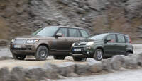 Fiat Panda 4x4, Range Rover, Seitenansicht