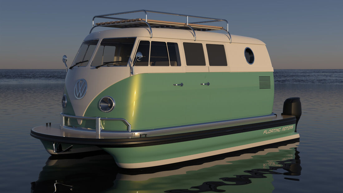 Floating Motors Oldtimer Klassiker Boot Katamaran Render