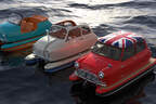 Floating Motors Oldtimer Klassiker Boot Katamaran Render