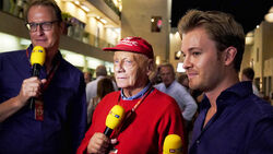 Florian König, Niki Lauda & Nico Rosberg - GP Abu Dhabi 2017