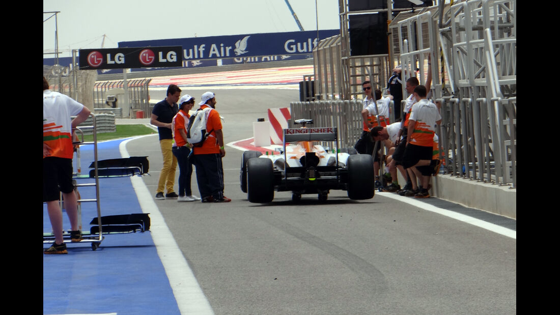 Force India Boxengasse - Formel 1 - GP Bahrain - 18. April 2013