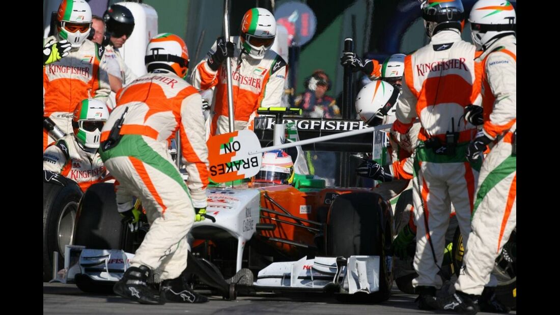 Force India Boxenstopp GP Malaysia 2011 Formel 1