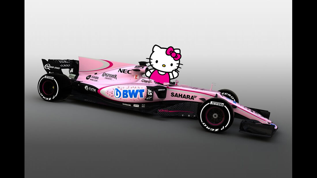 Force India Rosa Formel 1 Auto Collage