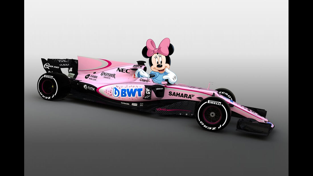 Force India Rosa Formel 1 Auto Collage