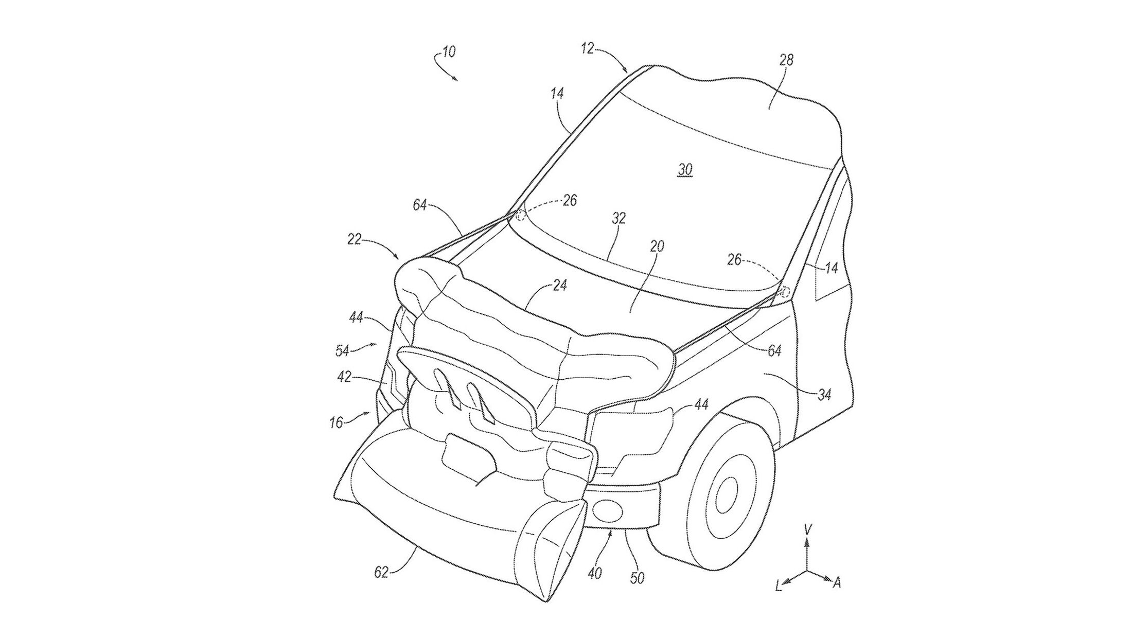 Ford-Airbag-Patent: Luftsack für die Fahrzeugfront