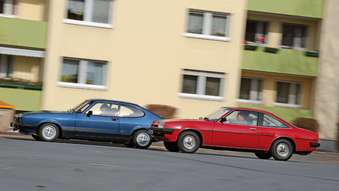 Ford Capri 2.3 S (Capri 78), Baujahr 1984; Opel Manta 2.0 L, Baujahr 1980