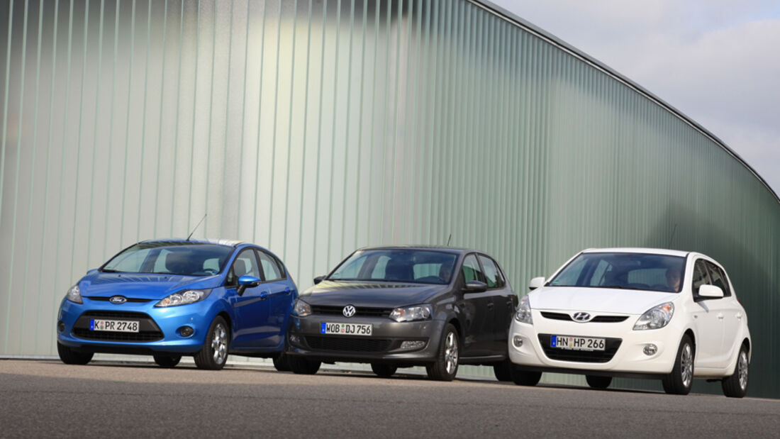 Ford Fiesta 1.25 Trend, Hyundai i20 1.2 Comfort, VW Polo 1.2 Trendline