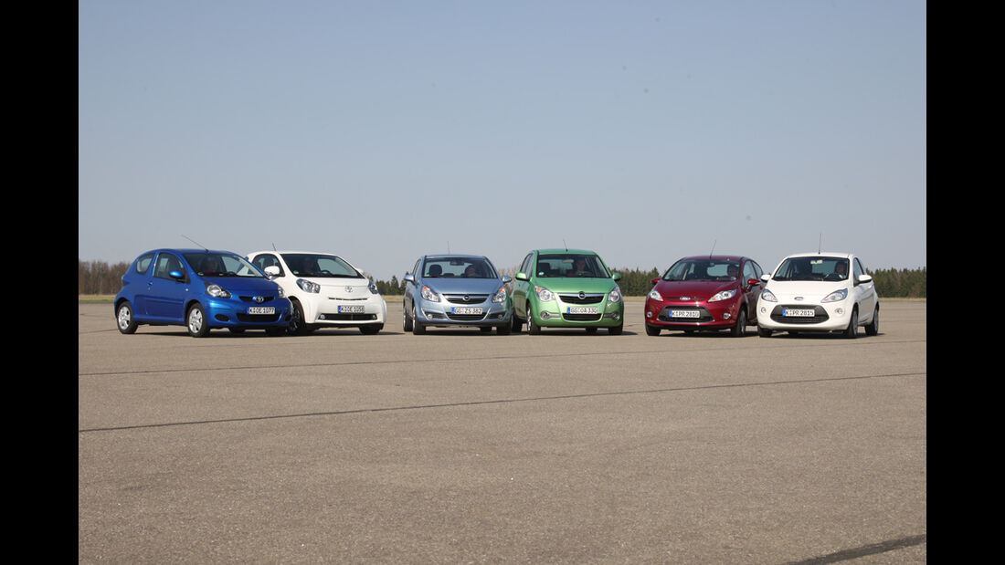 Ford Fiesta, Ford KA, Opel Agila, Opel Corsa, Toyota iQ, Toyota Aygo