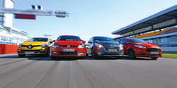 Ford Fiesta ST, Peugeot 208 GTI, Renault Clio R.S, VW Polo GTI, Frontansicht