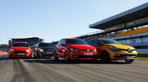 Ford Fiesta ST, Peugeot 208 GTi, Renault Clio RS, VW Polo GTI, Frontansicht