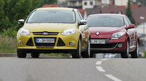 Ford Focus 1.0 Ecoboost, Renault Mégane TCe 130, Frontansicht
