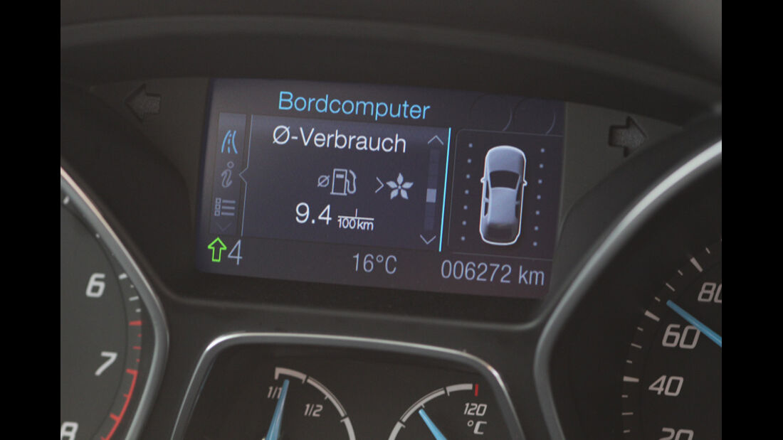 Ford Focus 1.6 Ecoboost, Bordcomputer, Verbrauch