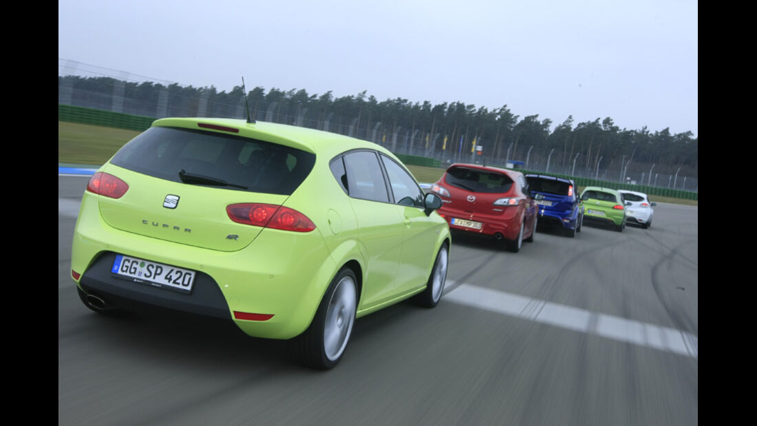 Ford Focus RS, Mazda 3 MPS, Renault Mégane R.S., Seat Leon Cupra R, VW Scirocco R