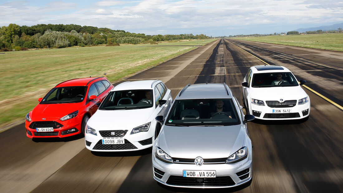 Ford Focus ST Turnier, Seat Leon St Cupra 280, Skoda Octavia RS 230 Combi, VW Golf R Variant