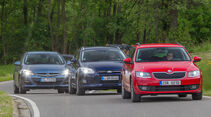 Ford Focus Turnier, Opel Astra Sports Tourer, Skoda Octavia Combi, Frontansicht