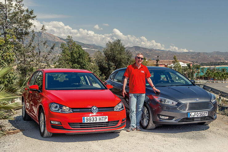 Vergleich Ford Focus und VW Golf Mit dem Klassenprimus