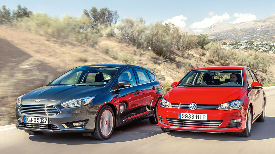 Vergleich Ford Focus und VW Golf Mit dem Klassenprimus