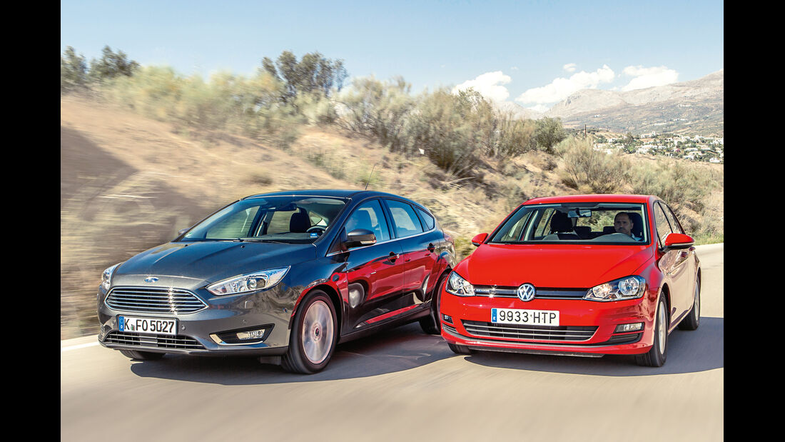 Ford Focus, VW Golf, Frontansicht
