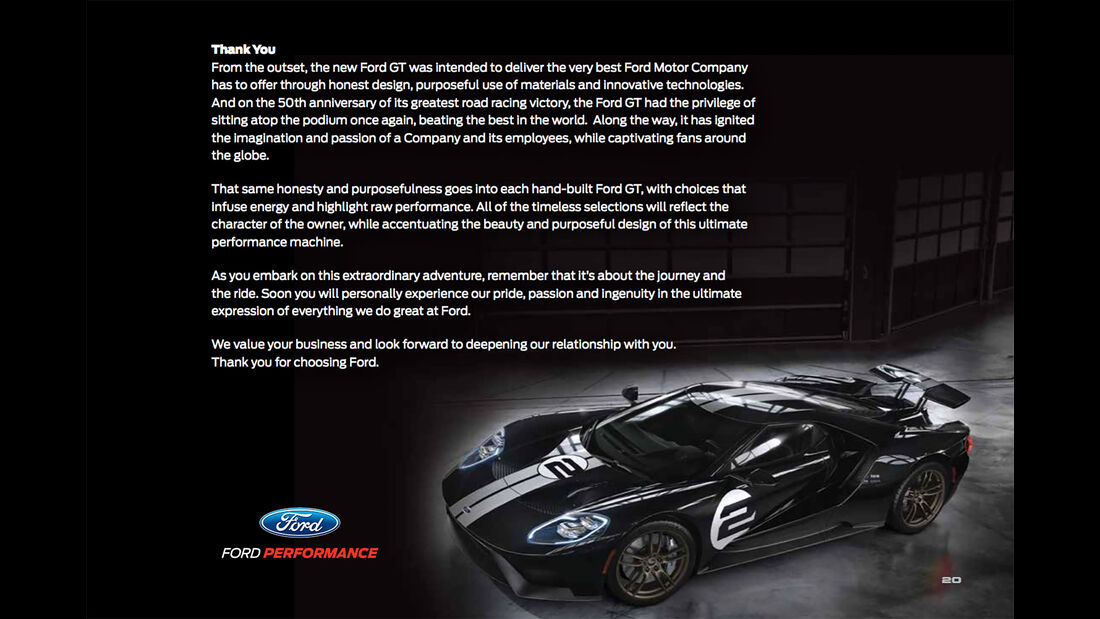 Ford GT Besitzerbroschüre 