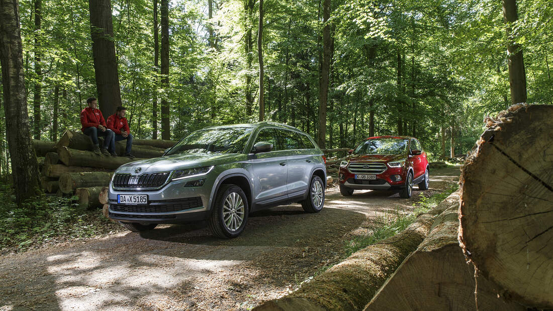 Ford Kuga vs. Skoda Kodiaq: Starke Diesel mit Allrad im Test | AUTO ...