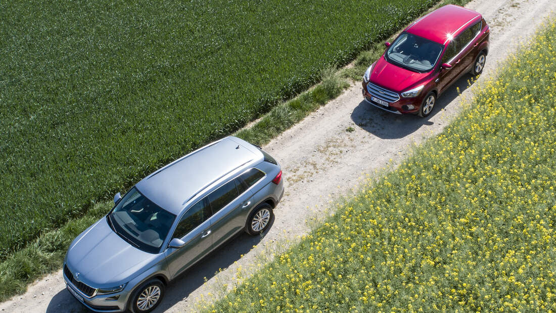 Ford Kuga vs. Skoda Kodiaq: Starke Diesel mit Allrad im Test | AUTO ...