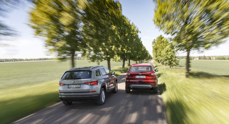 Ford Kuga 2.0 TCCi 4x4 DKG, Skoda Kodiaq 2.0 TDI 4x4 DSG, Exterieur