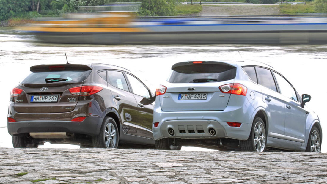 Ford Kuga 2.0 TDCi und Hyundai ix35 2.0 CRDi 4WD im Test