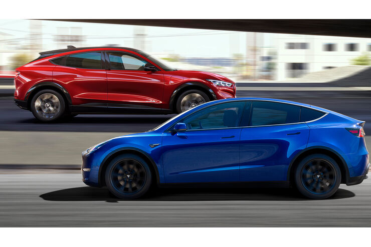 Neue Liga Der E Suv Tesla Model Y Vs Ford Mustang Mach E Auto Motor Und Sport