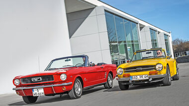 Ford Mustang, Triumph TR6, Frontansicht