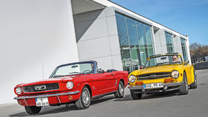 Ford Mustang, Triumph TR6, Frontansicht