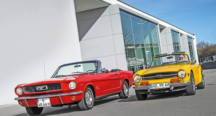 Ford Mustang, Triumph TR6, Frontansicht