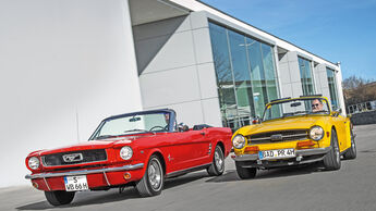 Ford Mustang, Triumph TR6, Frontansicht