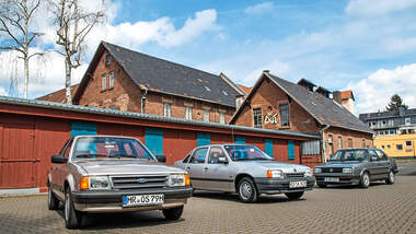 Ford Orion 1.6 GL, Opel Kadett 1.6i, VW Jetta 1.8, Frontansicht