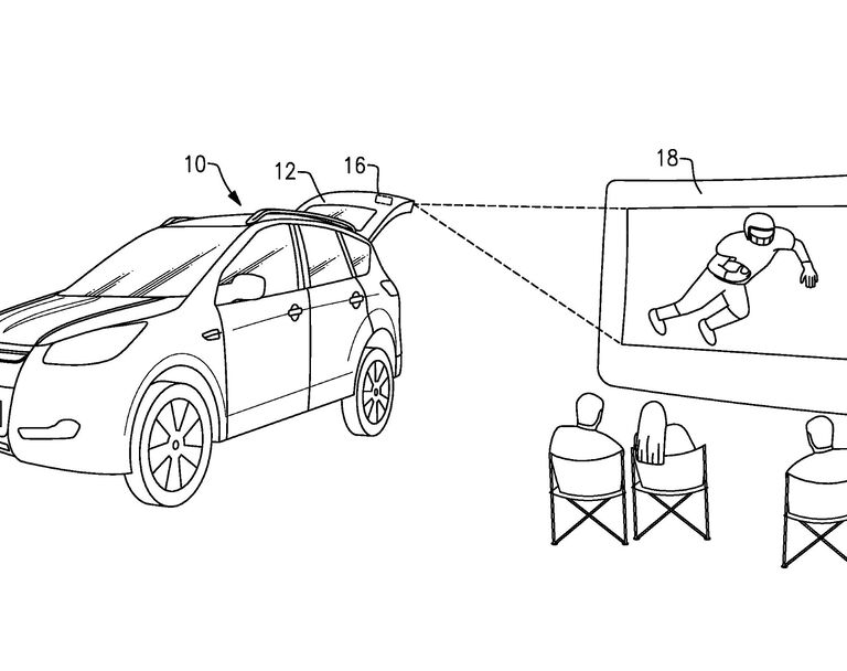 Skurrile Auto Patente Suv Mit Heckklappen Projektor Auto