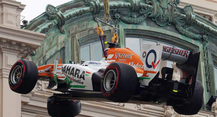 Formel 1 GP Monaco 2013 Crash Adrian Sutil