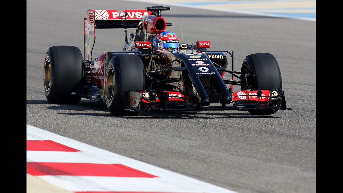 Formel 1, Lotus E22, Romain Grosjean, Bahrain, Test, Tag 1
