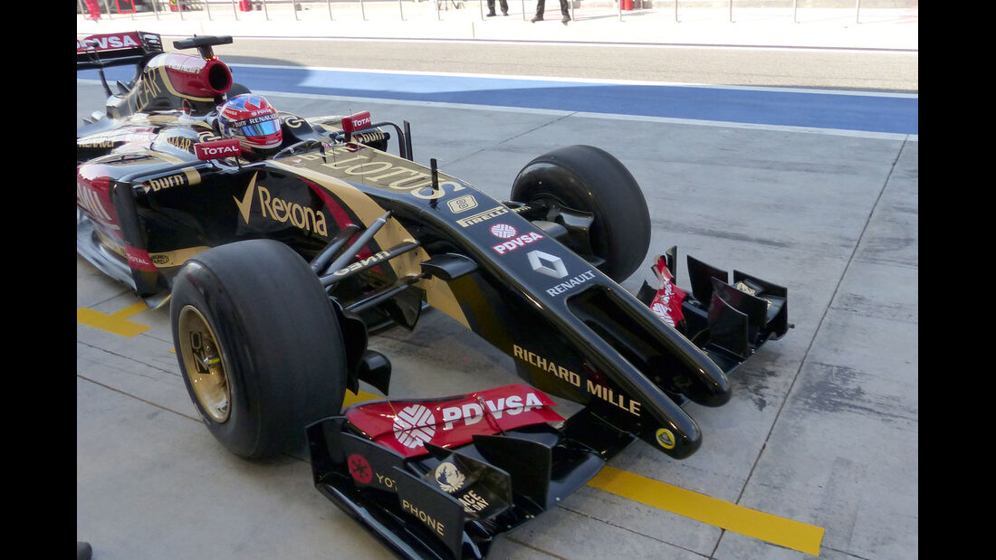 Formel 1, Lotus E22, Romain Grosjean, Bahrain, Test, Tag 1
