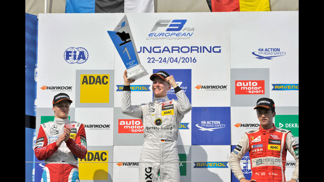 Formel 3-EM 2016 - Ungarn - Hungaroring - Podest - 2. Rennen