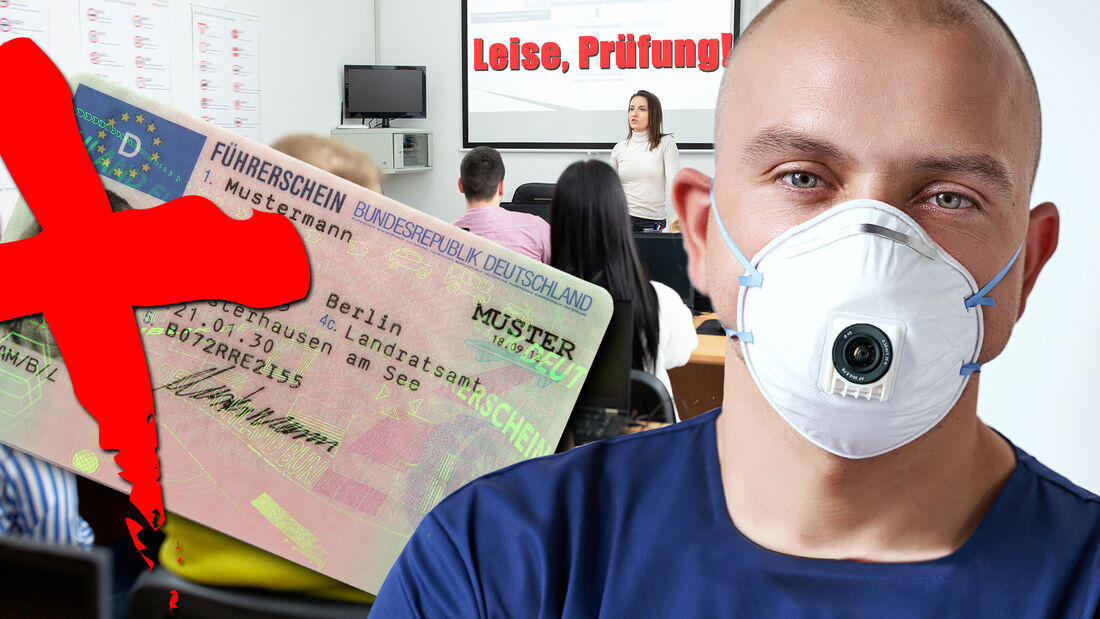 Führerschein Prüfung Theorie Maske Kamera Betrug