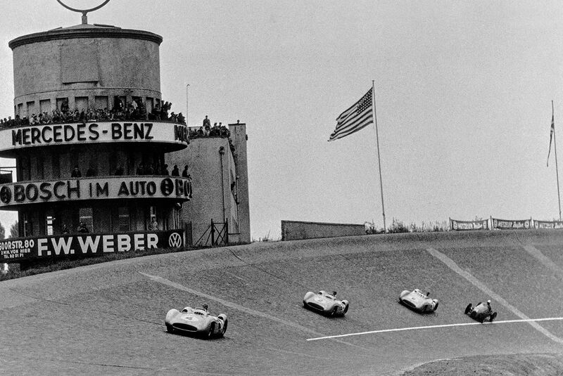 GP Berlin 19.09.1954 Mercedes W196 Steilkurve Kling Fangio Herrmann