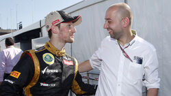 Gerard Lopez und Romain Grosjean F1 2012