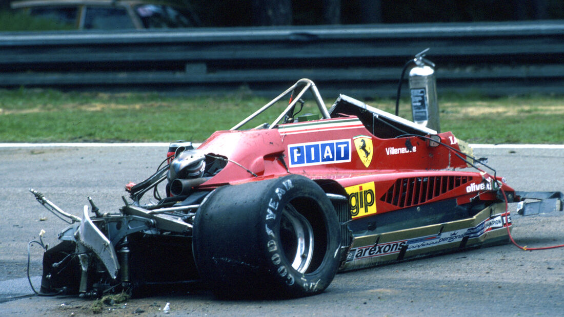Gilles Villeneuve Unfall GP Belgien Zolder 1982 Ferrari
