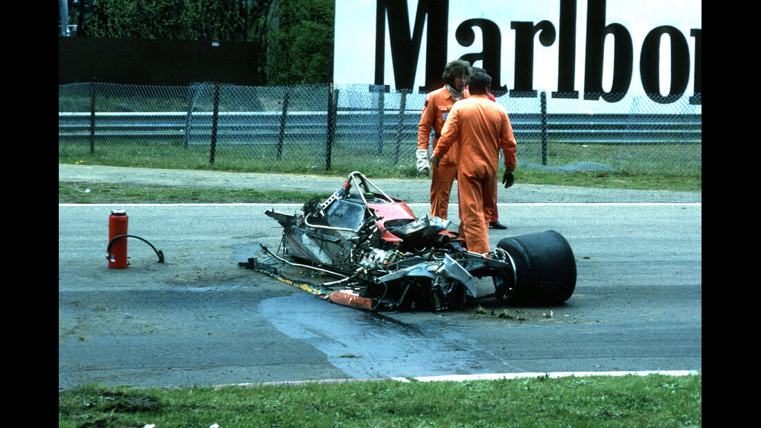 Gilles Villeneuve Unfall GP Belgien Zolder 1982 Ferrari