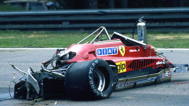 Gilles Villeneuve Unfall GP Belgien Zolder 1982 Ferrari